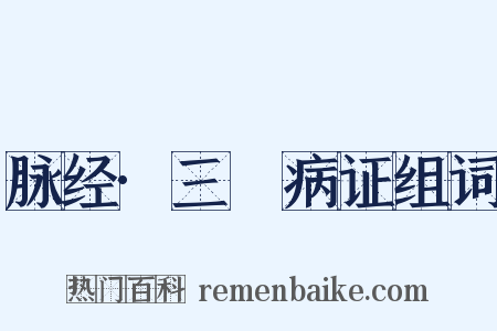 脉经·三膲病证组词是什么意思的图片